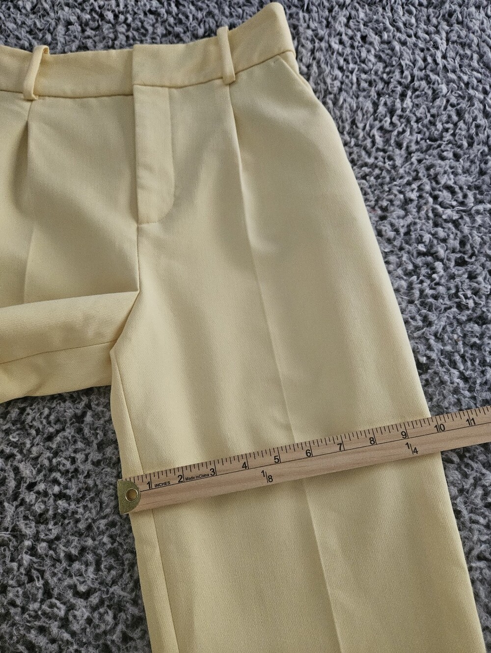 Zara Women's Yellow High-Waisted Belted Pants Small S 26x26 Cropped Trousers - Picture 15 of 16